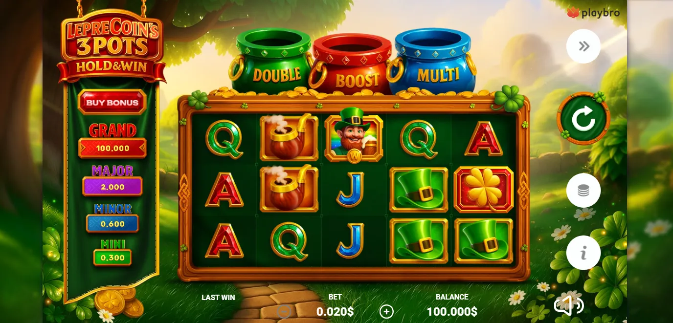 Demo for  LepreCoin’s 3 POTS: Hold&Win